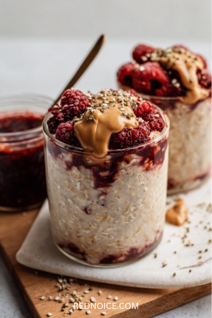 Peanut Butter & Jelly Protein Overnight Oats