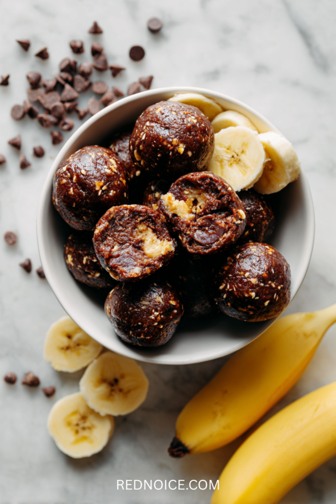 Chocolate Peanut Butter Banana Protein Balls