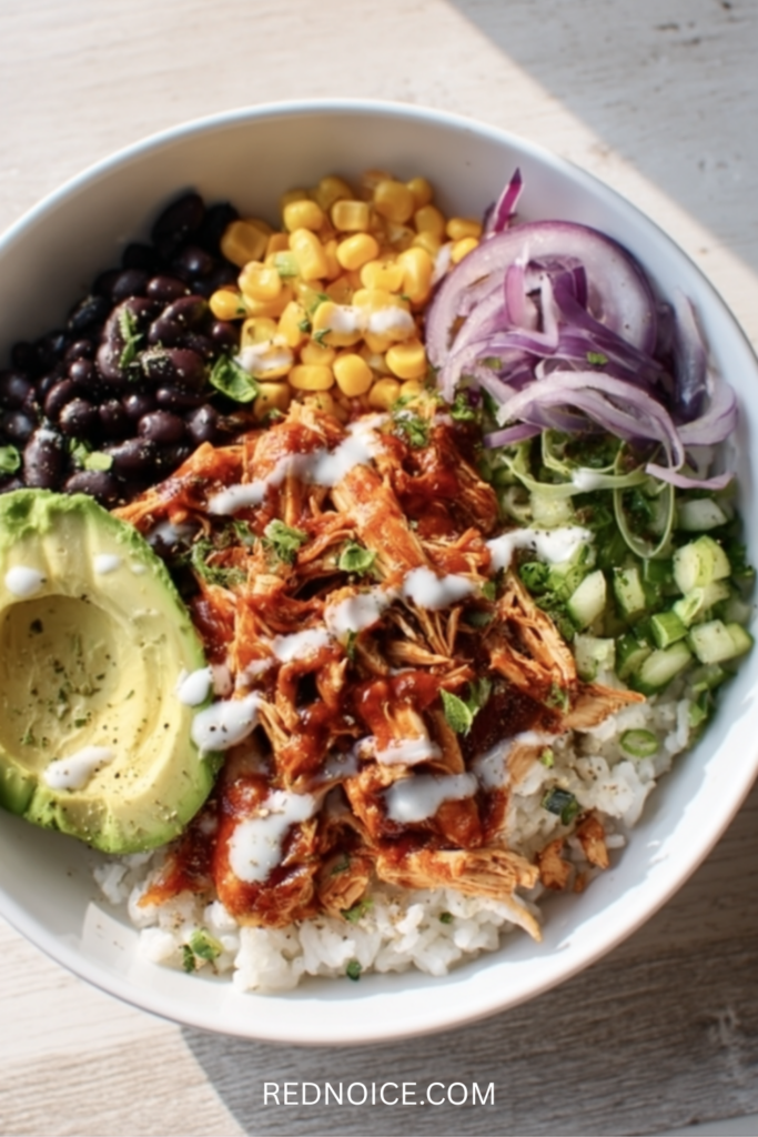 BBQ chicken rice bowl