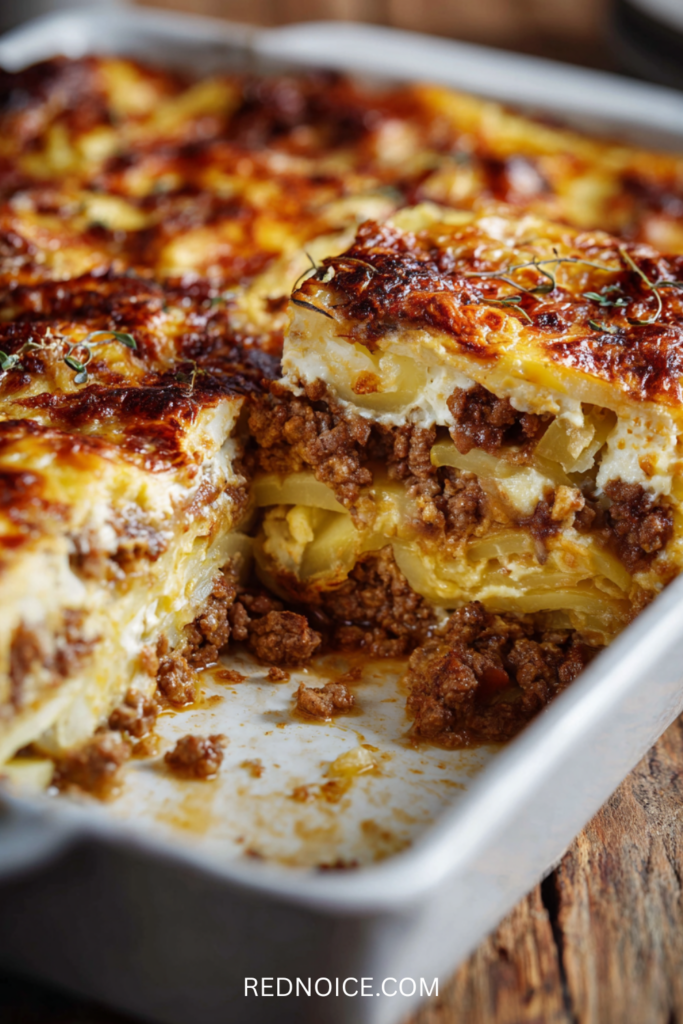 Cheesy Ground Beef & Potato Casserole