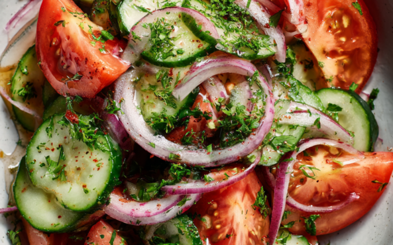 Cucumber tomato salad