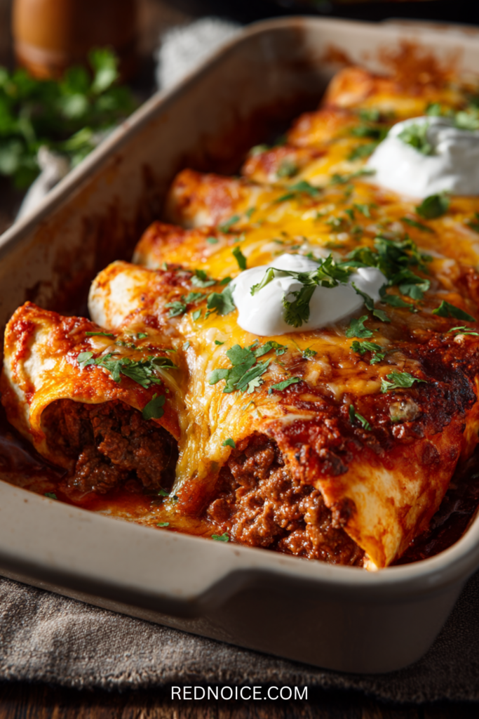 Easy Cheesy Ground Beef Enchiladas