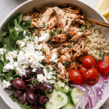 Greek chicken bowls