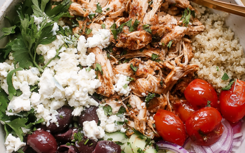 Greek chicken bowls