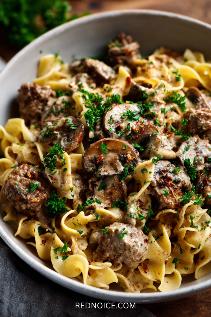 Simple Ground Beef Stroganoff