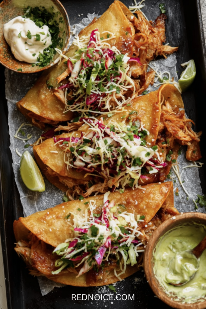 Crispy Chicken Tacos with Chipotle Slaw