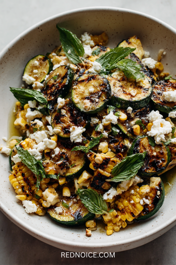 Grilled Zucchini & Corn Salad with Feta