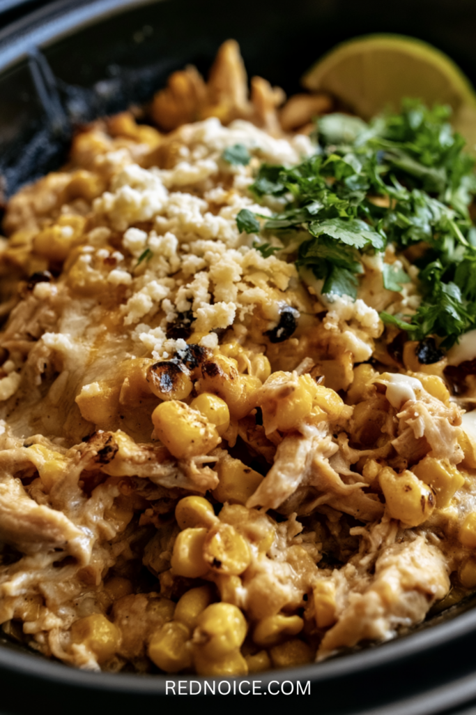 Crockpot Street Corn Chicken (Elote Chicken)