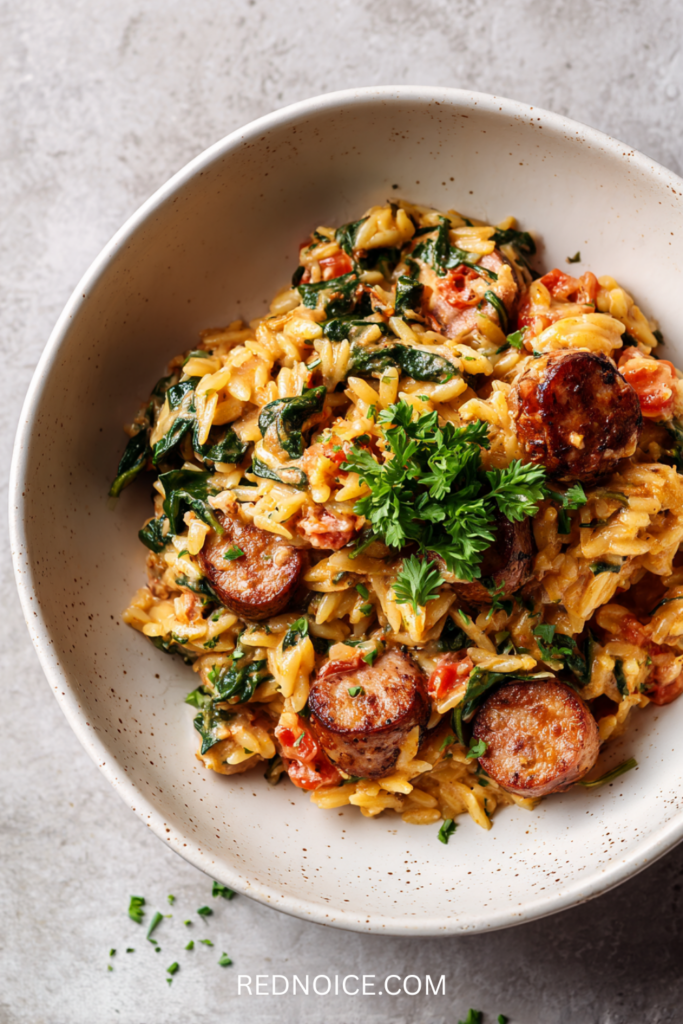 Chicken Sausage Orzo Bowls