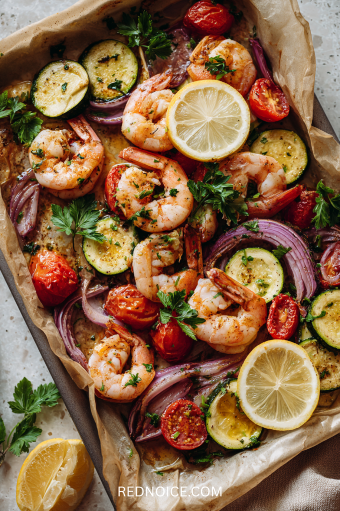 Sheet Pan Shrimp and Veggies (Garlic Lemon)