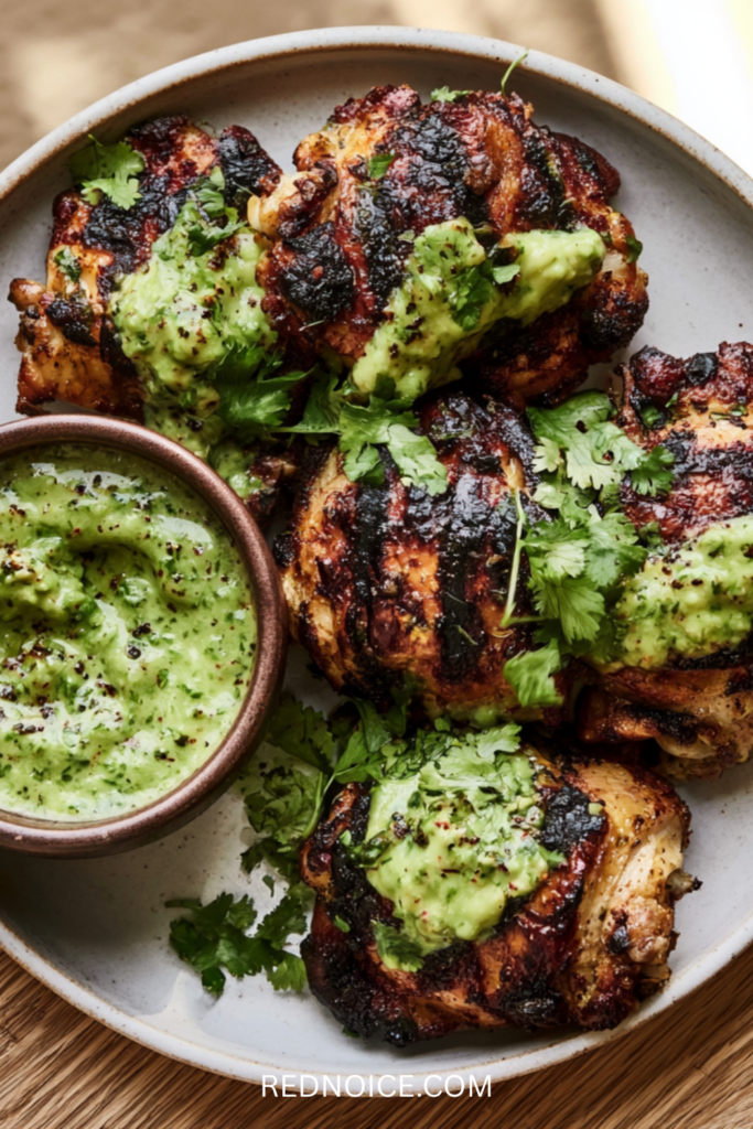 Peruvian Grilled Chicken with Green Sauce