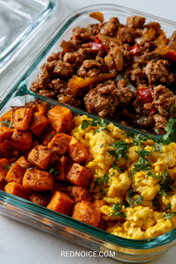 Chipotle Sweet Potato & Ground Turkey Scramble