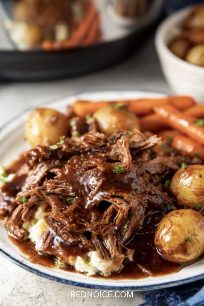 Classic Crock Pot Pot Roast with Gravy