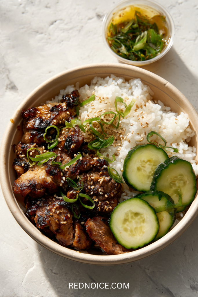 Chicken Bulgogi Bowl with Pickled Cucumber