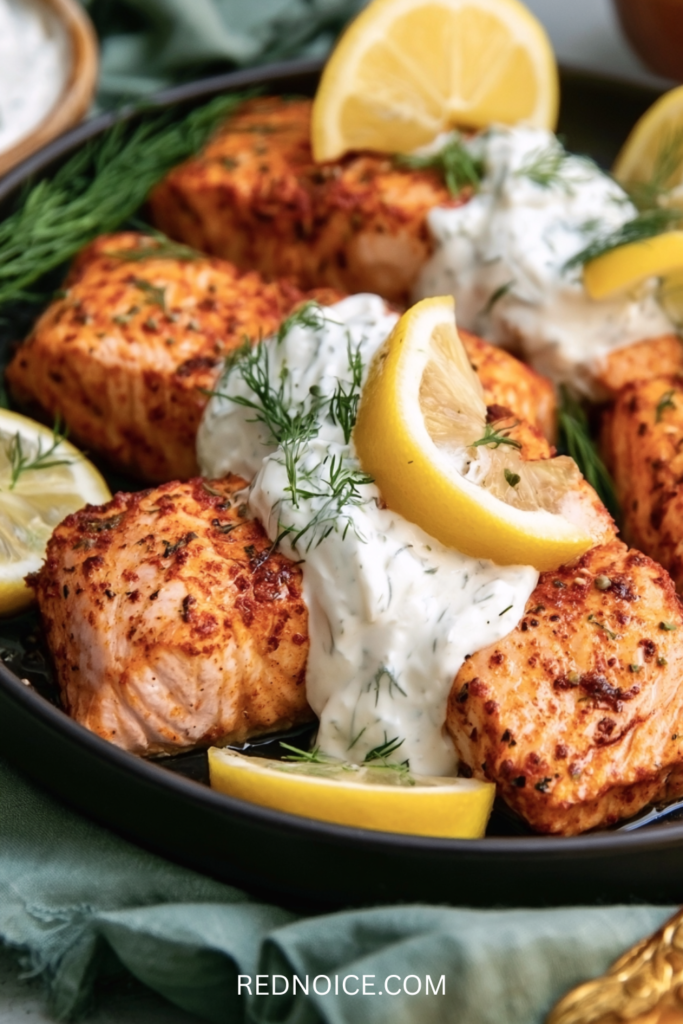 Harissa Salmon with Lemon Yogurt