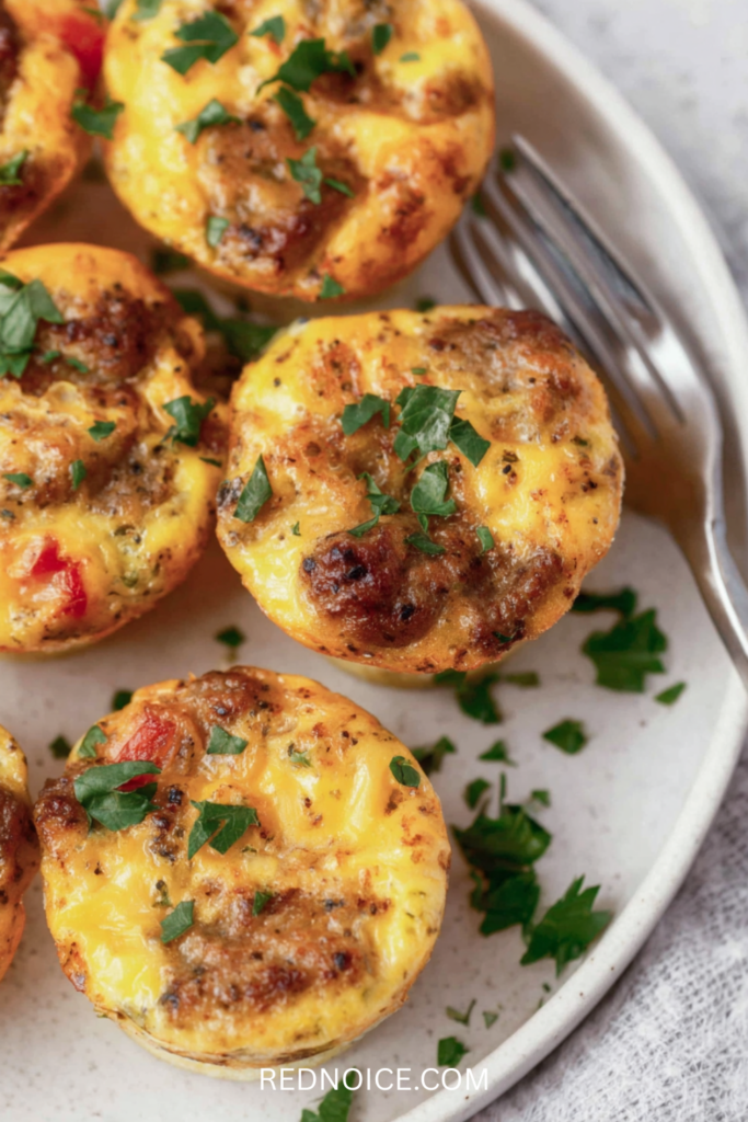 Sausage & Pepper Cottage Cheese Egg Bites