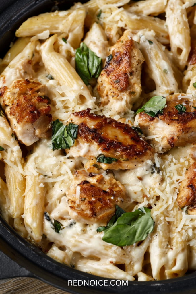 One-Pot Creamy White Cheddar Chicken Pasta