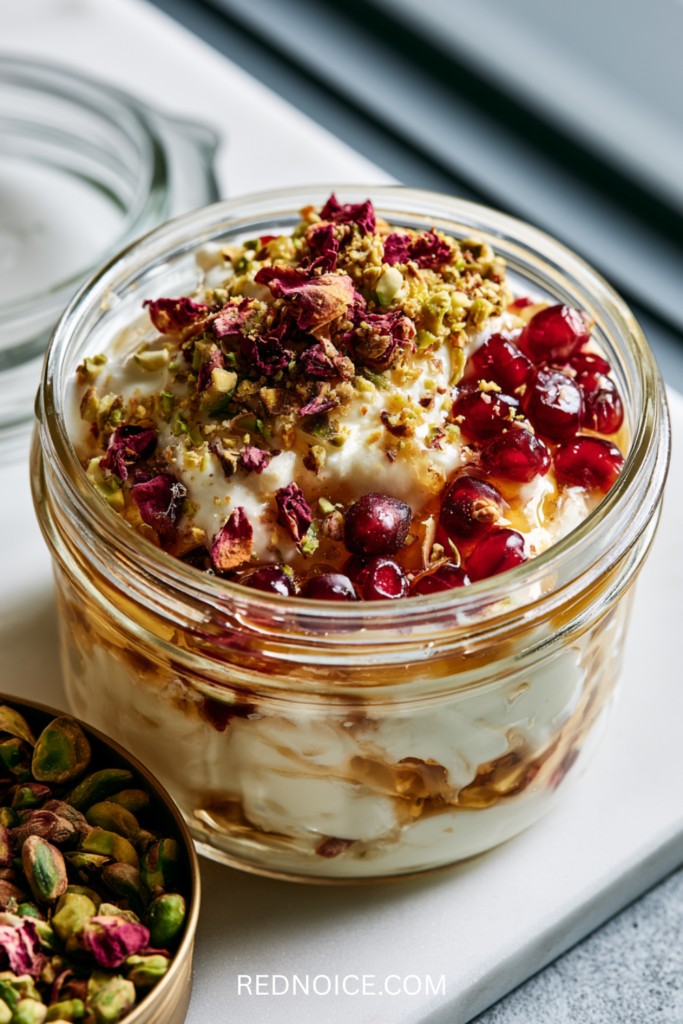 Pistachio Rose Yogurt Parfait