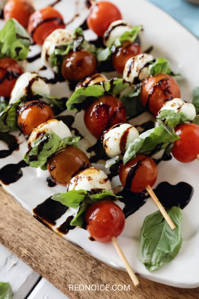 Caprese Skewers with Balsamic Glaze