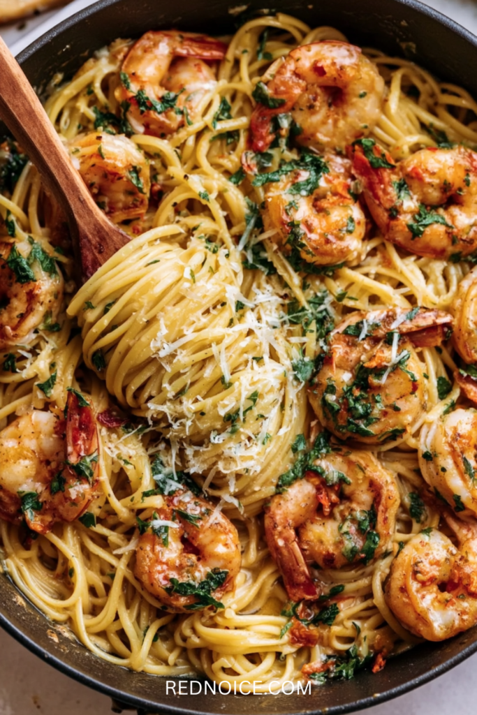 One-Pot Garlic Butter Shrimp Pasta