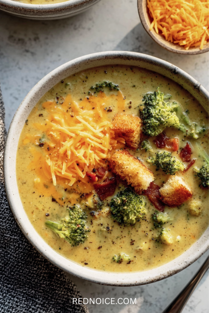 Cheesy Broccoli Cheddar Potato Soup