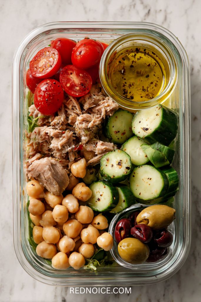 No-Cook Tuna & Chickpea Bowl (Zero Cooking Required)
