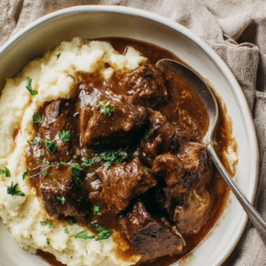 Make easy crockpot beef tips and gravy with just 10 minutes of prep.