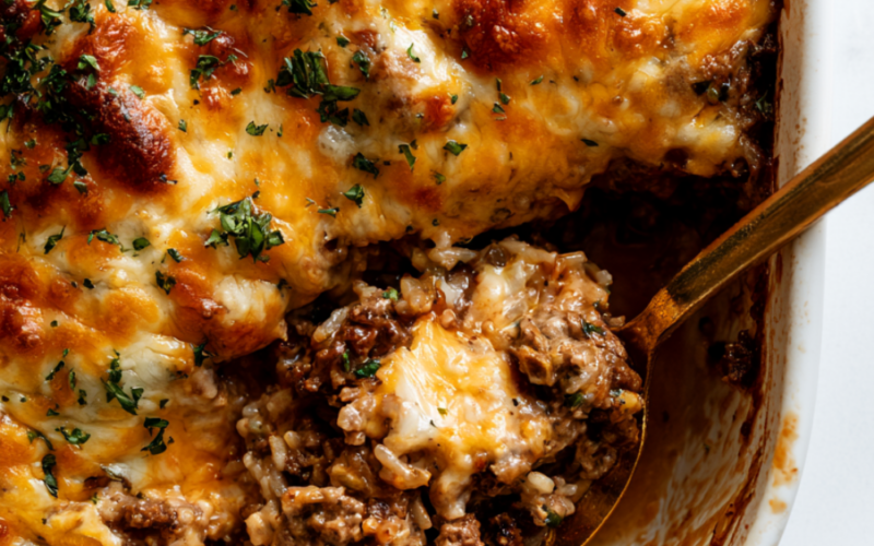 Classic Cheesy Ground Beef Casserole