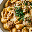 2. Creamy Ground Beef and Shells