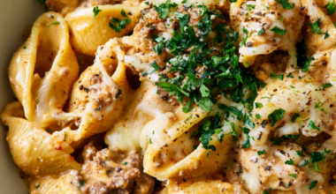 2. Creamy Ground Beef and Shells
