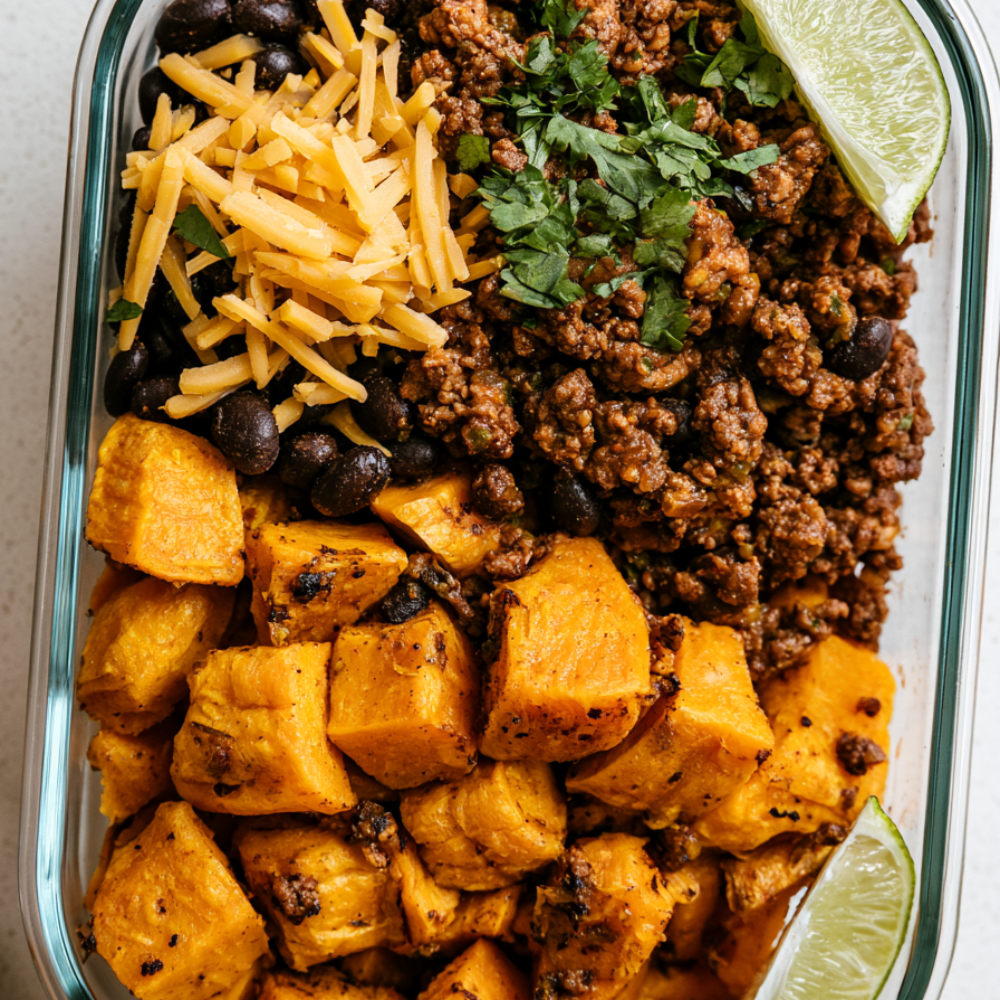 2. Ground Beef Taco Sweet Potato Bowls