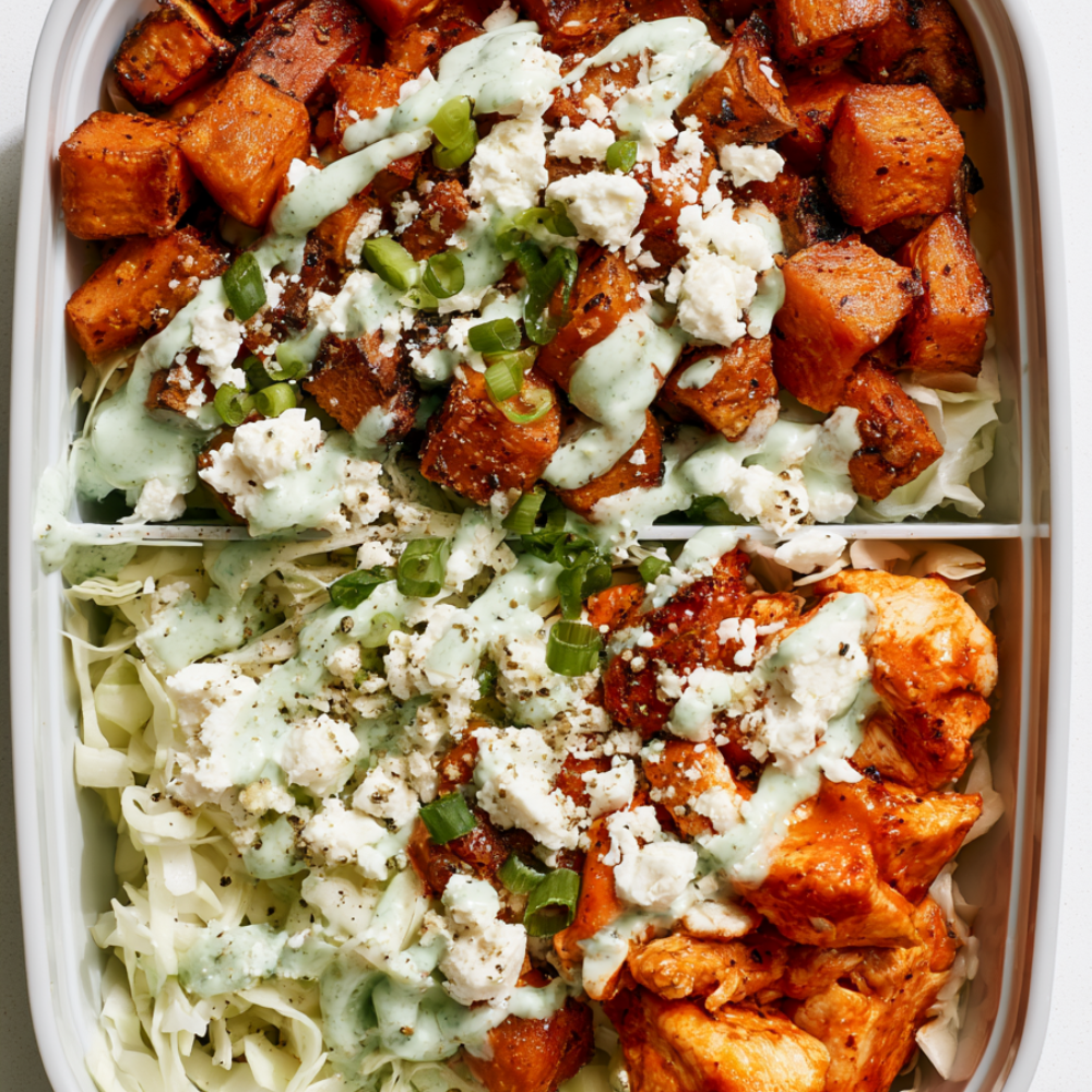 4. Buffalo Chicken Sweet Potato Bowls