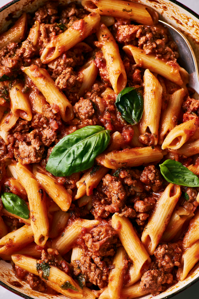 5. Italian Ground Beef and Pasta Skillet