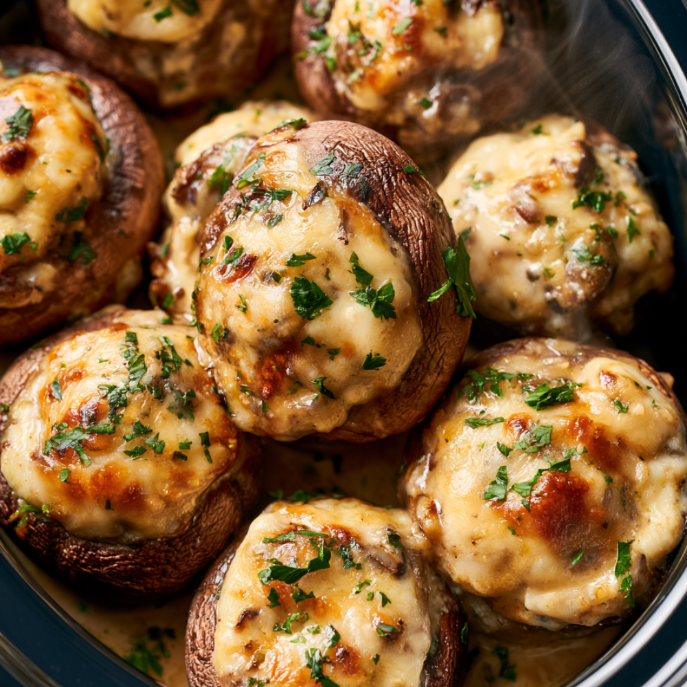 6. Crockpot Stuffed Mushrooms