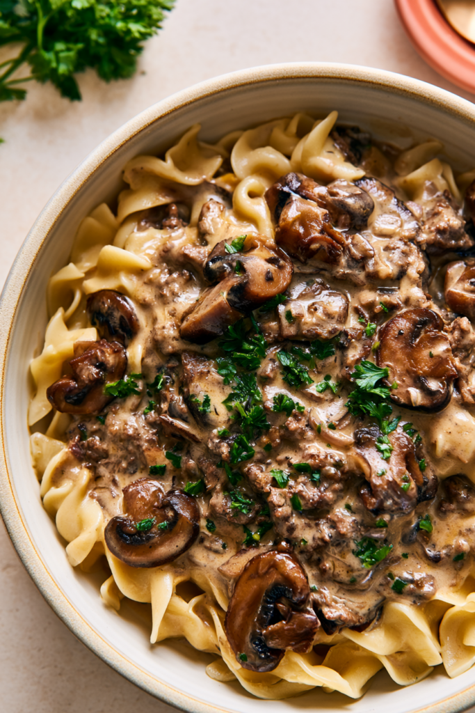 6. Ground Beef Stroganoff Pasta