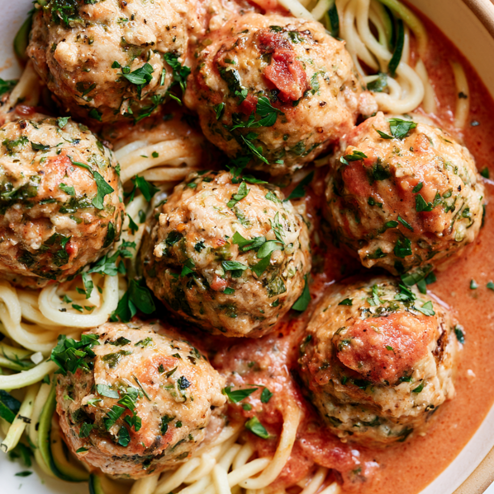 7. Crockpot Herb Turkey Meatballs in Creamy Sauce