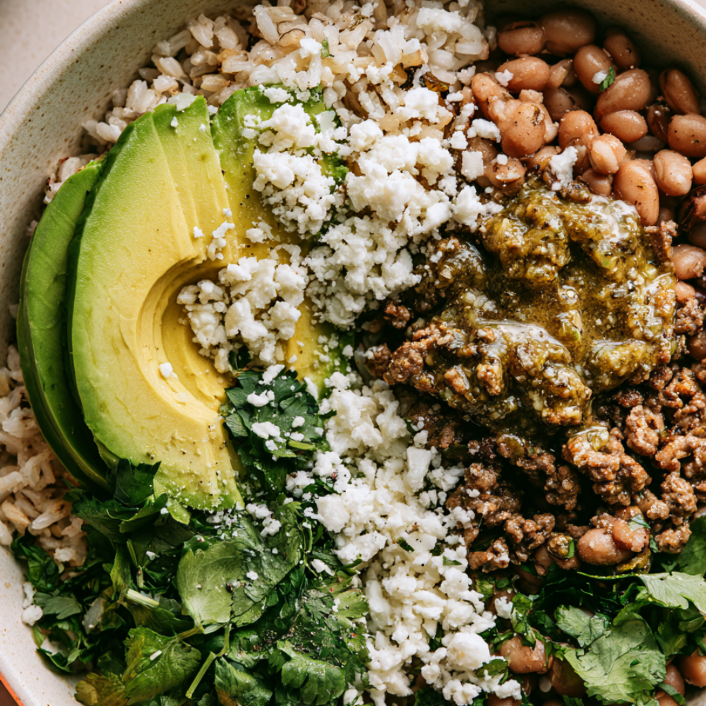 7. Salsa Verde Ground Beef Bowl