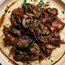 8. Crockpot Balsamic Beef and Mushrooms