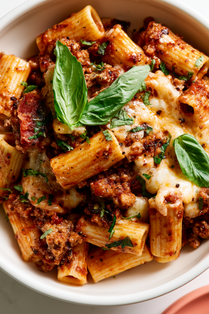 9. Cheesy Ground Beef and Ziti