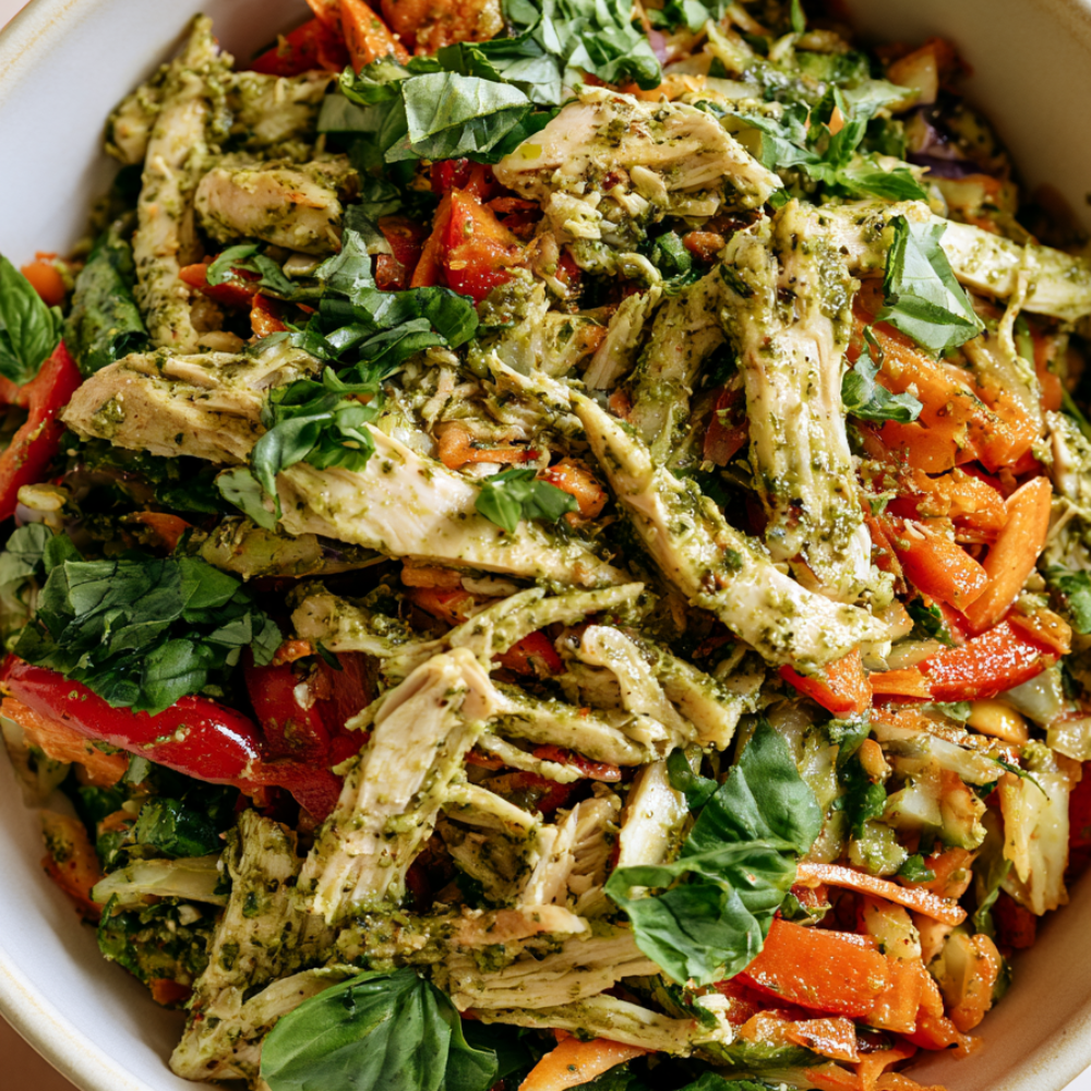 9. Crockpot Pesto Chicken with Vegetables