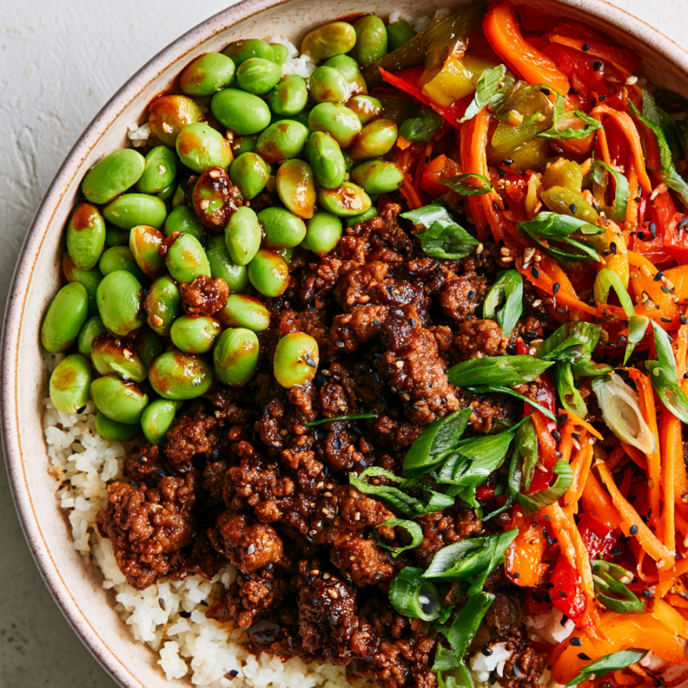 Asian-Inspired Ground Beef Rice Bowls