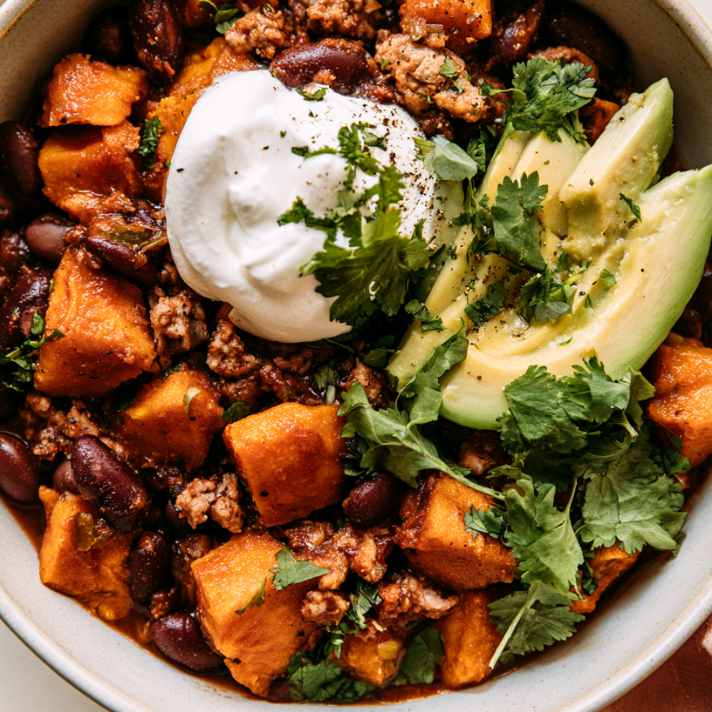 Autumn Turkey and Sweet Potato Chili