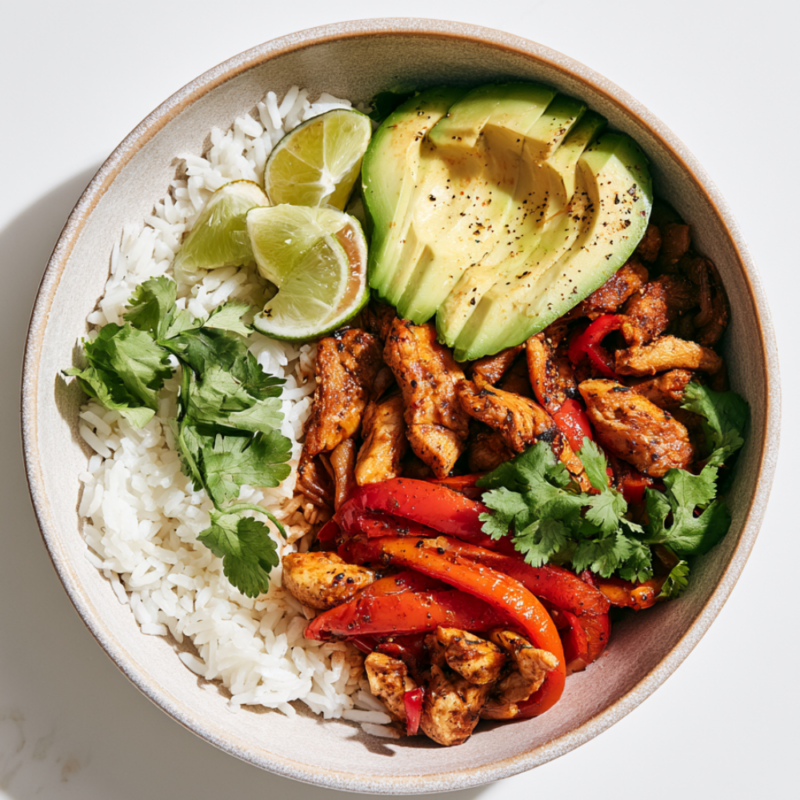 crockpot chicken fajita bowls
