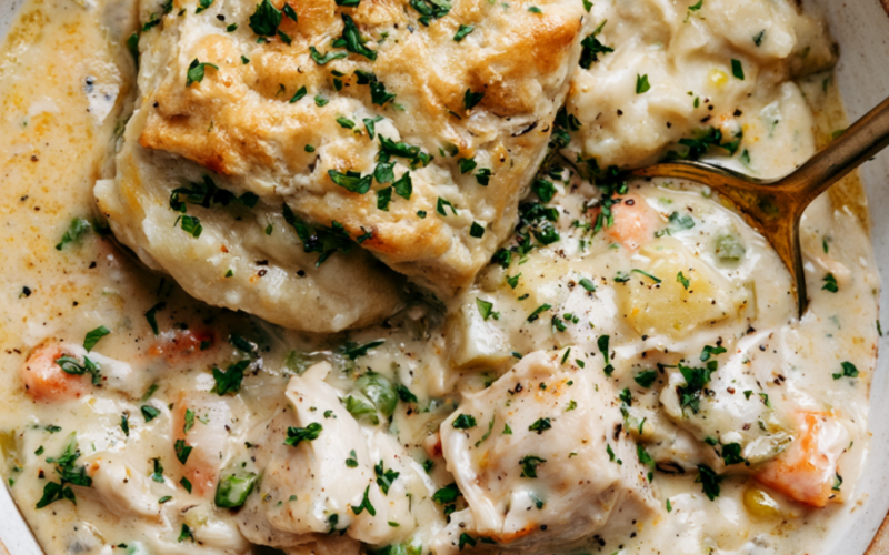 Creamy Crockpot Chicken Pot Pie