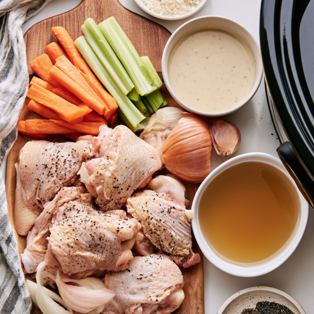 Creamy Crockpot Chicken Pot Pie -ingredients