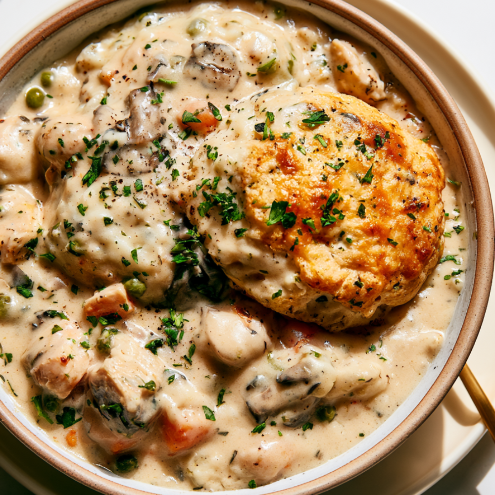 Creamy Crockpot Chicken Pot Pie-served