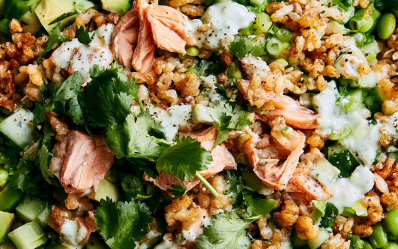 Crispy Rice Salad with Salmon