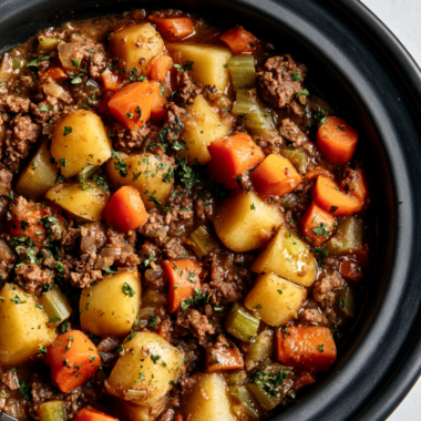 Crockpot Poor Man’s Stew (Hamburger Stew)-ground beed crockpot recipes