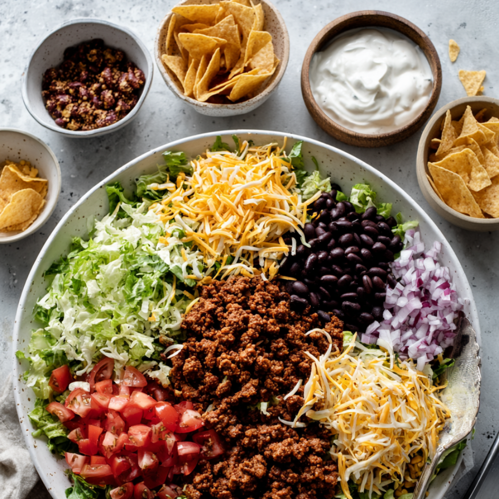 Dorito Taco Salad-before mixing