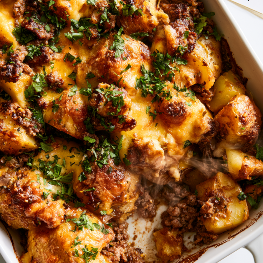 Cheesy Hobo Casserole with Ground Beef